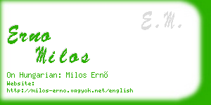 erno milos business card